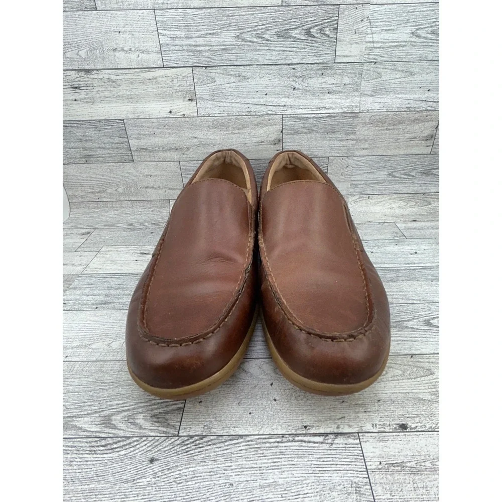 Born Men Sz 10.5 M Brown Leather‎ Slip On Loafers Moc Toe Shoes H44116 VCJD18